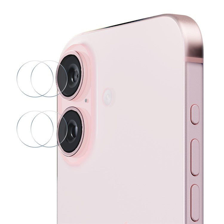 ENKAY HAT PRINCE 2Set For iPhone 16 / 16 Plus High Aluminum-Silicon Glass Film Camera Lens Protector 0.2mm 9H (2Pcs / Group)