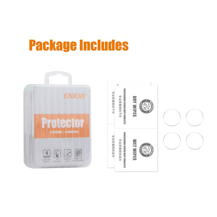 ENKAY HAT PRINCE 2Set For iPhone 16 / 16 Plus High Aluminum-Silicon Glass Film Camera Lens Protector 0.2mm 9H (2Pcs / Group)