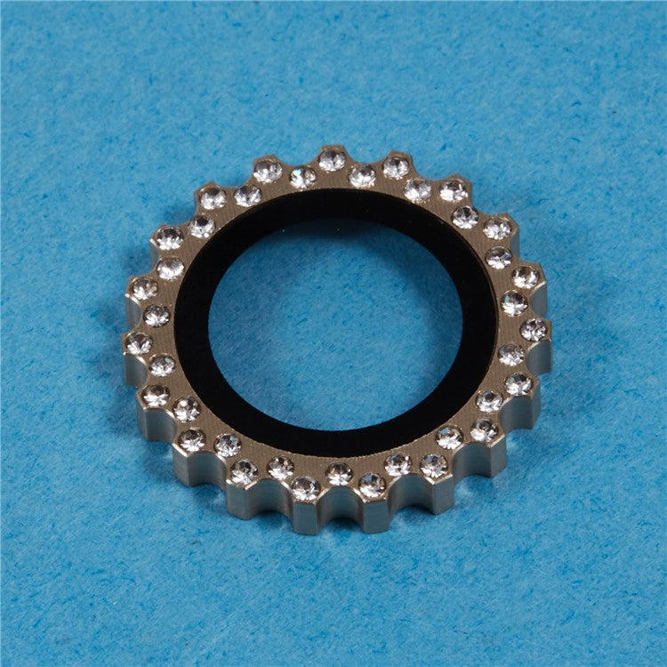 2Pcs / Set For iPhone 16 Plus / 16 Camera Lens Protector Gear Shape Rhinestone Decor Corning Gorilla Glass Lens Film - Gold