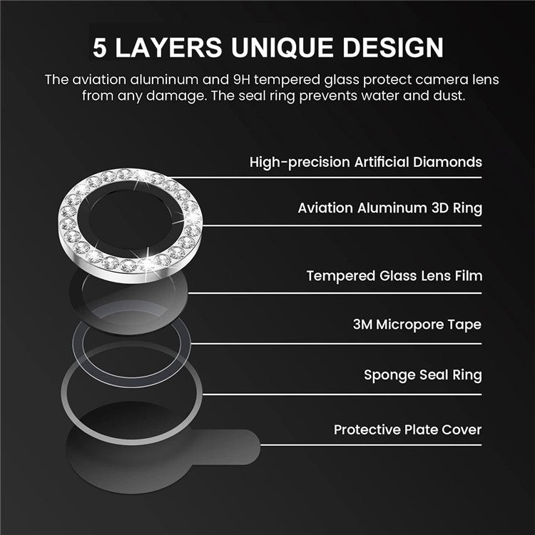 ENKAY HAT PRINCE 1 Set For iPhone 16 Pro / 16 Pro Max Camera Lens Protector Tempered Glass+Aluminum Alloy Lens Film - Colorful
