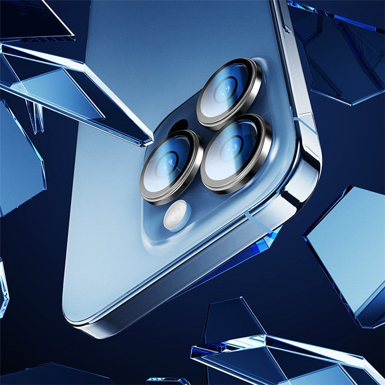 ROCK For iPhone 16 Pro / 16 Pro Max Camera Lens Protector Ultra Clear High Aluminium-Silicon Glass Lens Film - Silver