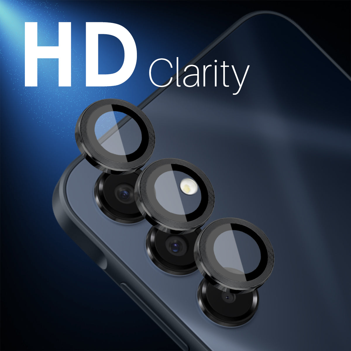 NORTHJO 1 Set For Samsung Galaxy A16 5G / A16 4G Camera Lens Flim+Tempered Glass+Metal Ring Lens Protector - Black