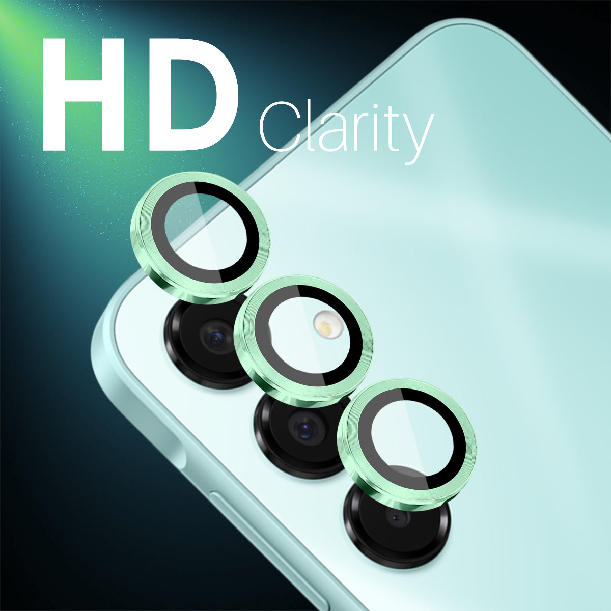 NORTHJO 1 Set For Samsung Galaxy A16 5G / A16 4G Camera Lens Flim+Tempered Glass+Metal Ring Lens Protector - Green