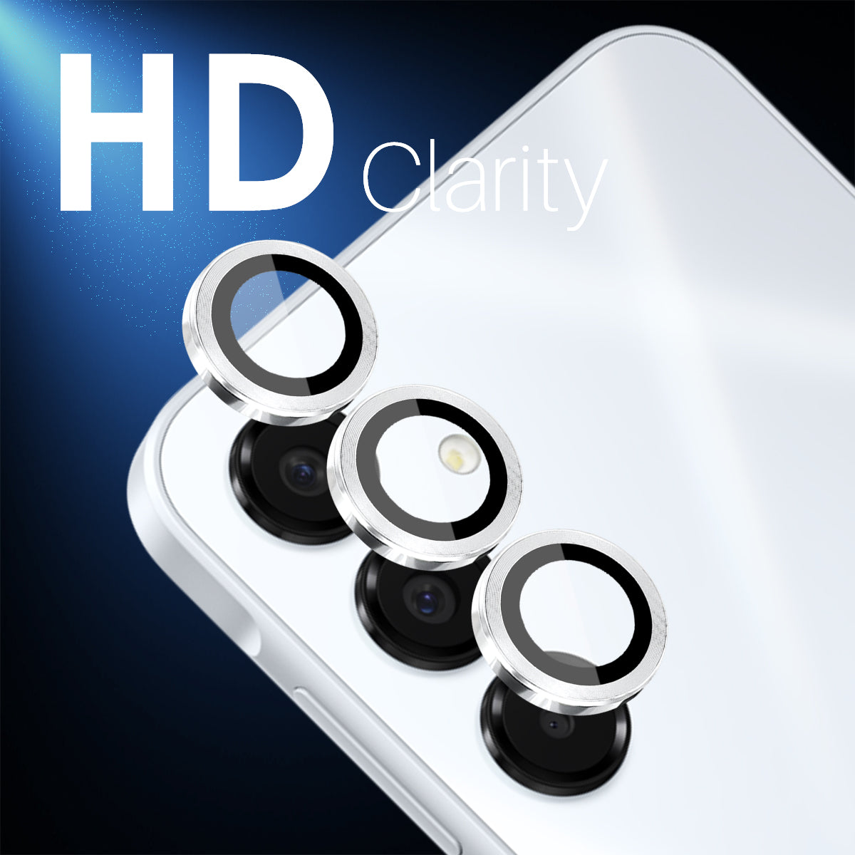 NORTHJO 1 Set For Samsung Galaxy A16 5G / A16 4G Camera Lens Flim+Tempered Glass+Metal Ring Lens Protector - Silver