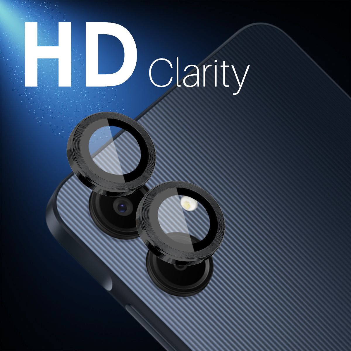 NORTHJO 1 Set For Samsung Galaxy A06 Camera Lens Flim+Tempered Glass+Metal Ring Lens Protector - Black