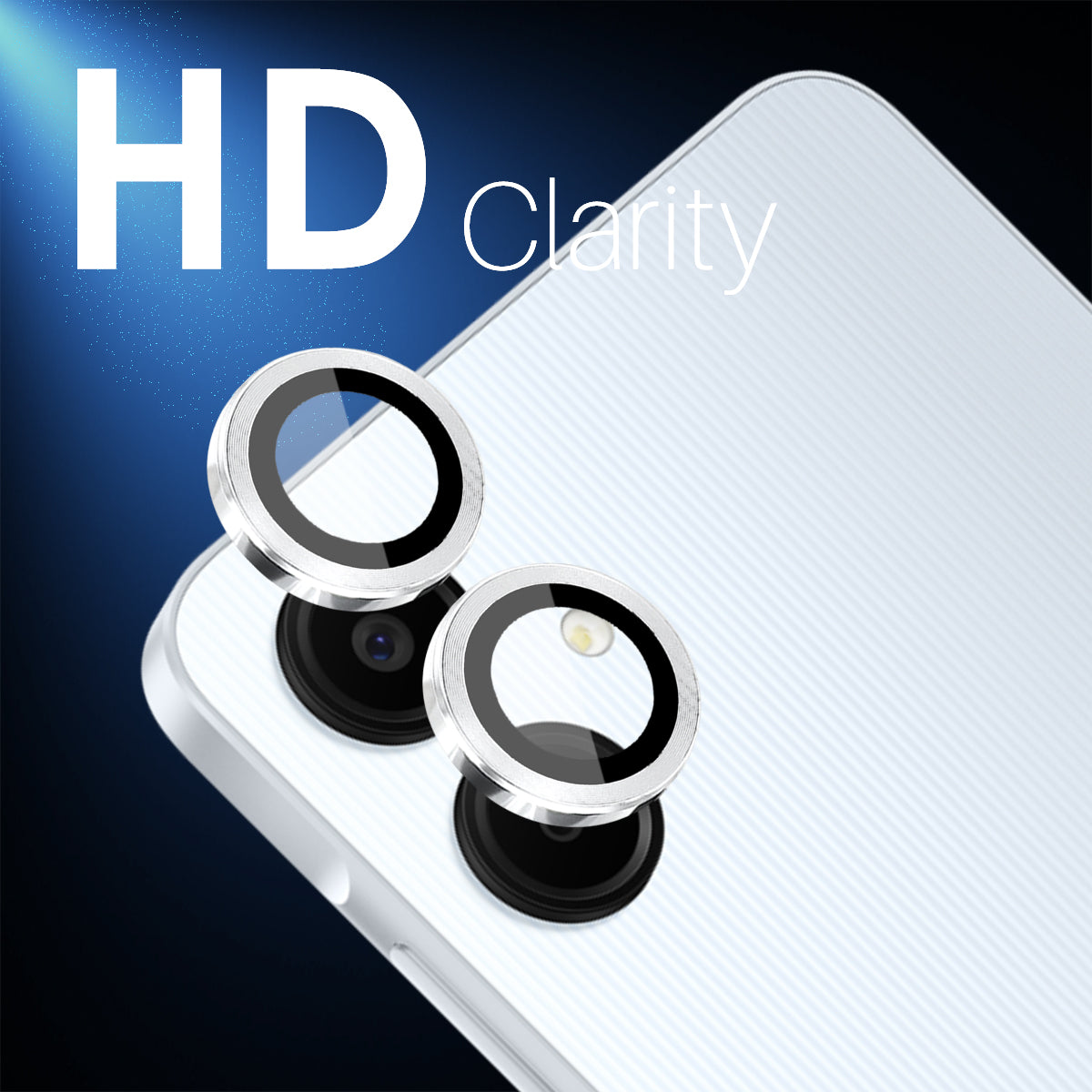 NORTHJO 1 Set For Samsung Galaxy A06 Camera Lens Flim+Tempered Glass+Metal Ring Lens Protector - Silver