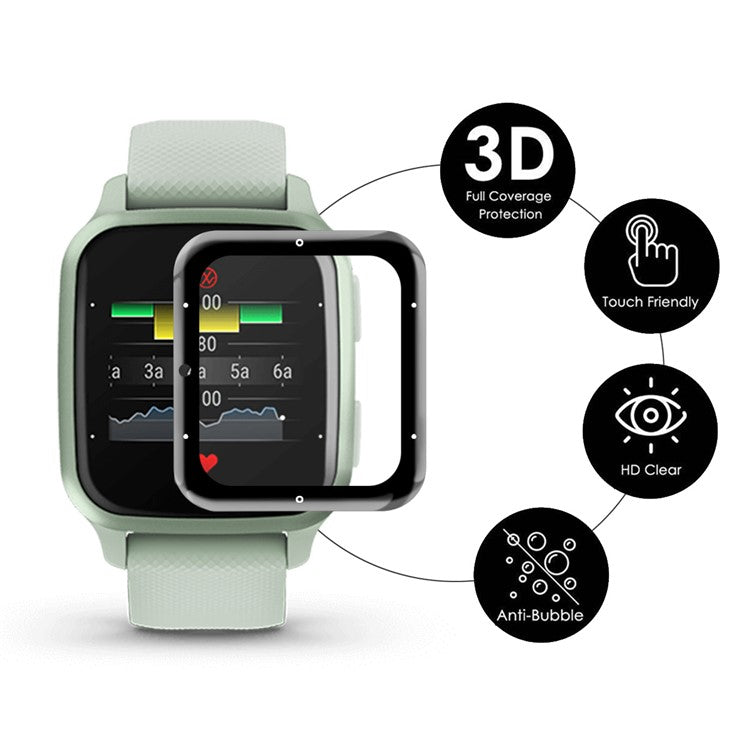 ENKAY HAT PRINCE For Garmin Venu Sq 2 3D Curved Soft PC Edge Screen Protector Full Coverage HD Clarity PMMA Film - Music Edition