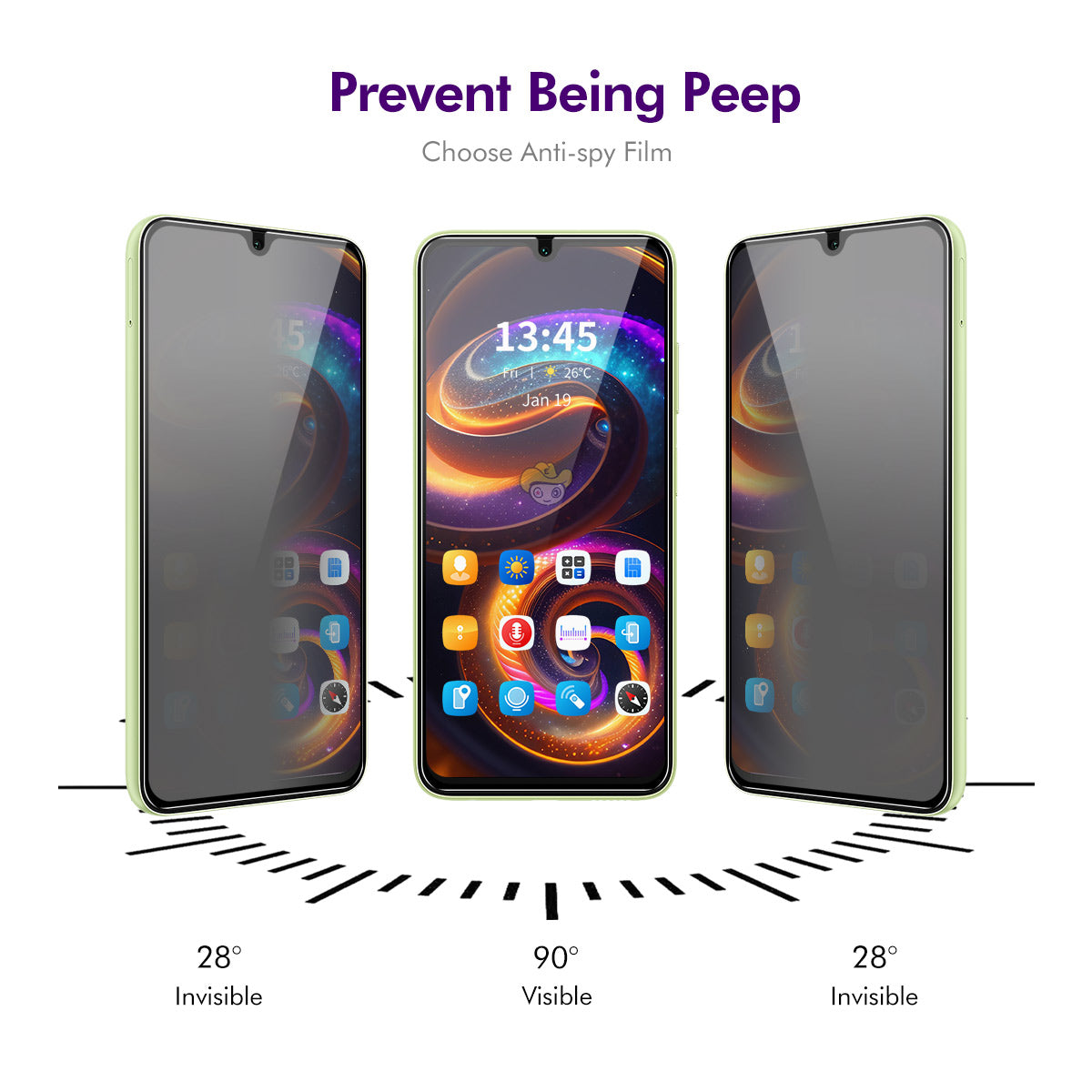 For Samsung Galaxy A06 ENKAY HAT PRINCE Screen Protector Silk Printing Film Easy to Install Anti-Spy - Grey