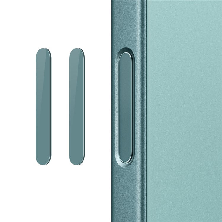 NORTHJO 2Pcs For iPhone 16 / 16 Plus / 16 Pro / 16 Pro Max Camera Control Button Cover Protector Tempered Glass Film - Teal