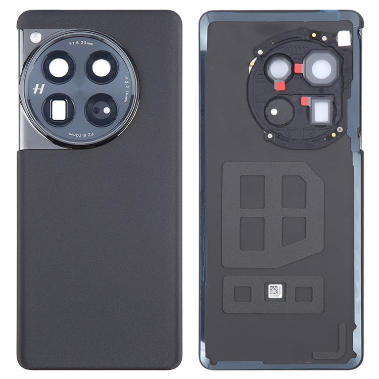For OnePlus 12 5G OEM Battery Housing with Adhesive Sticker + Camera Lens Cover - Black