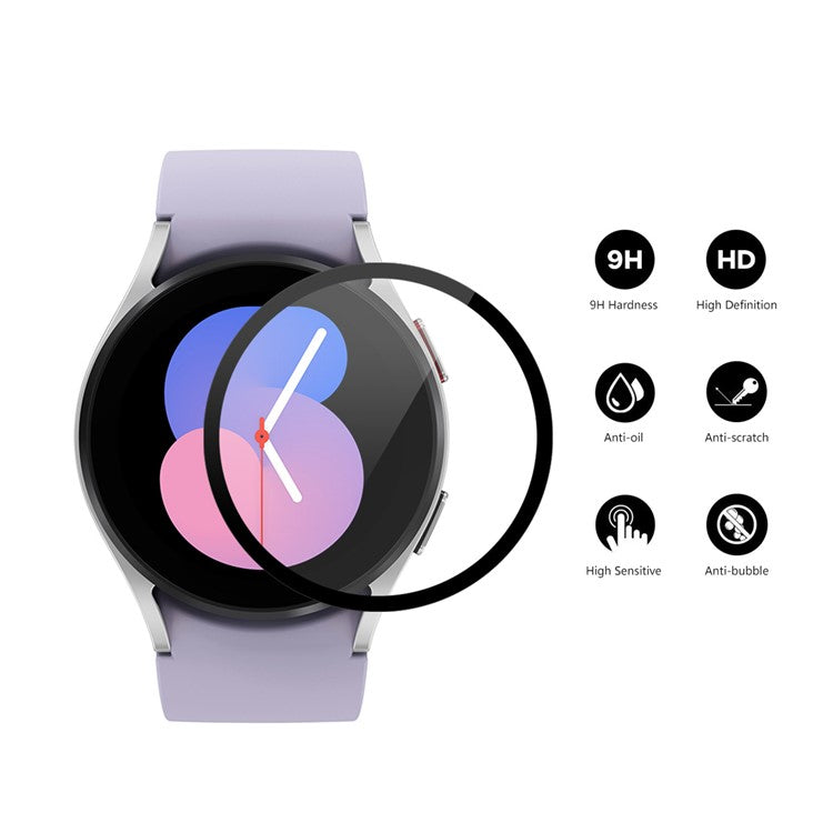 ENKAY HAT PRINCE 2Pcs / Set Tempered Glass Screen Protector for Samsung Galaxy Watch 5 40mm Scratch-Proof 9H Screen Film Silk Printing Full Coverage HD Screen Protector