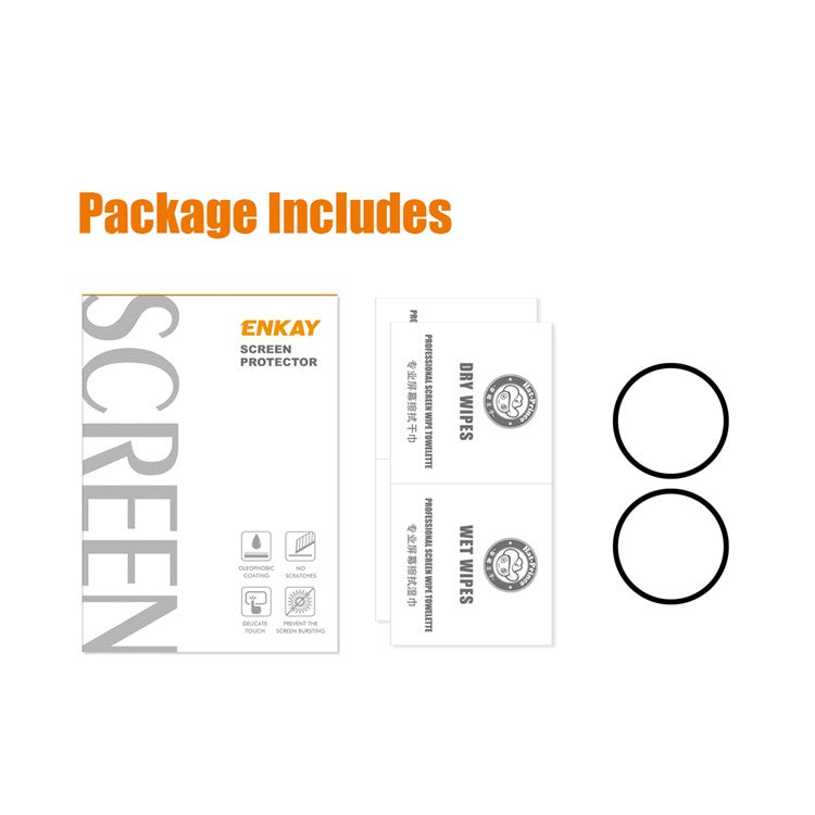 ENKAY HAT PRINCE 2Pcs / Set Tempered Glass Screen Protector for Samsung Galaxy Watch 5 40mm Scratch-Proof 9H Screen Film Silk Printing Full Coverage HD Screen Protector