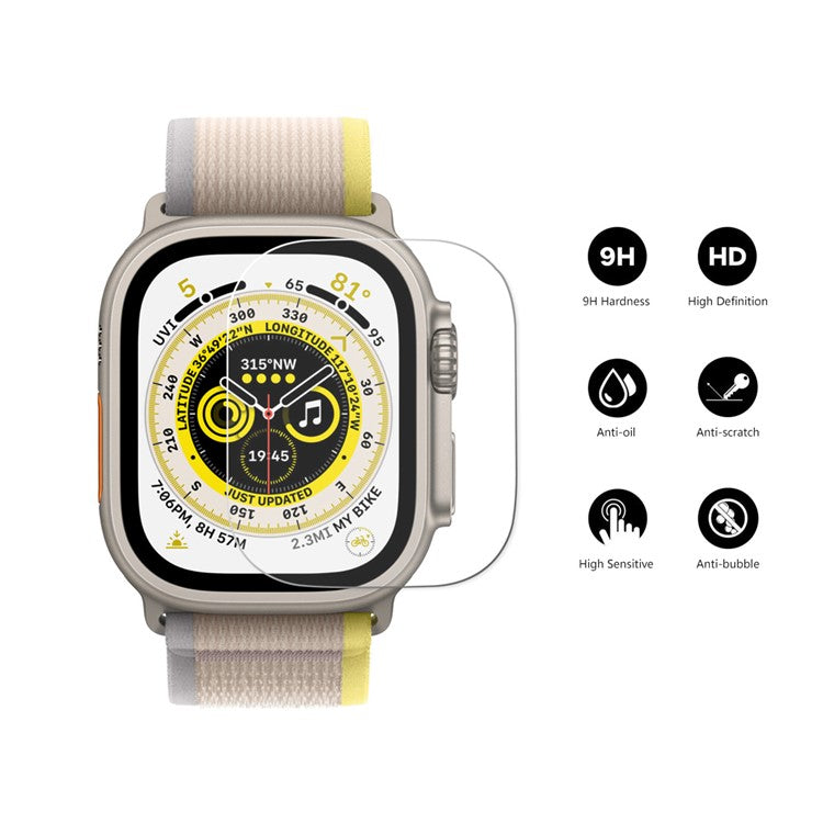 ENKAY HAT PRINCE 2Pcs / Set 0.2mm High Aluminium-Silicon Glass Screen Film for Apple Watch Ultra 2 / Ultra 49mm Clear Screen Protector