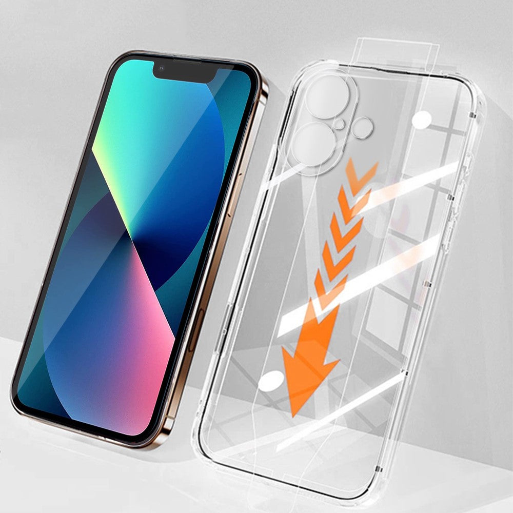 RURIHAI For iPhone 13 Case Clear TPU Phone Cover with Easy Installation High Aluminium-Silicon Glass Film