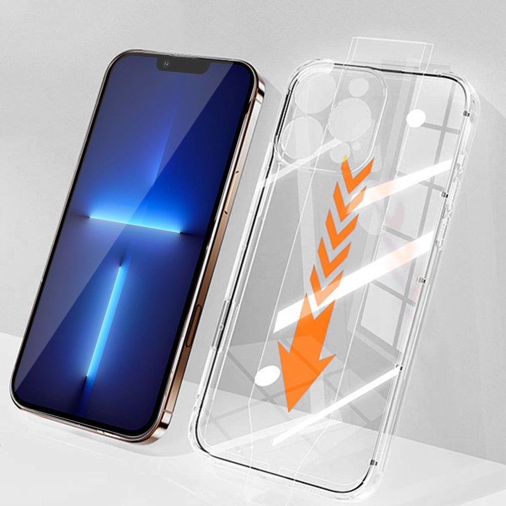 RURIHAI For iPhone 13 Pro Case Clear TPU Phone Cover with Easy Installation High Aluminium-Silicon Glass Film