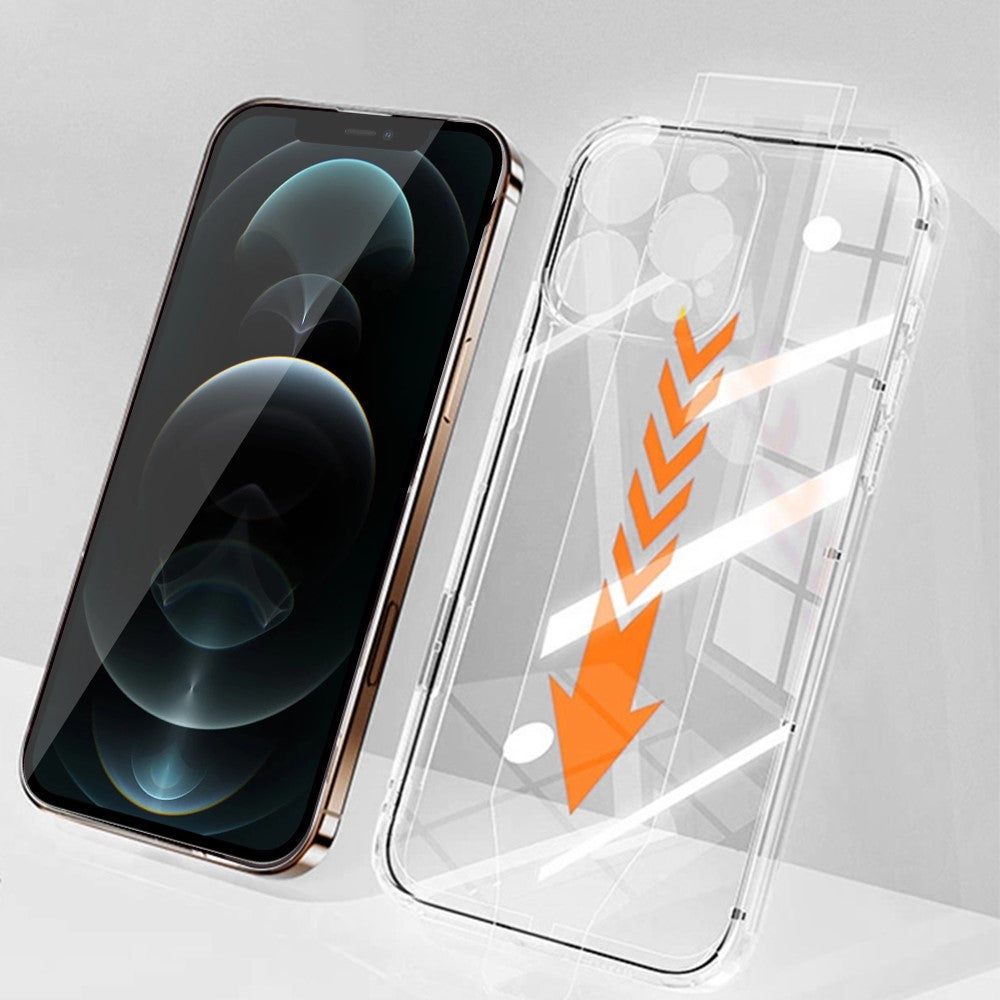 RURIHAI For iPhone 12 Pro Case Clear TPU Phone Cover with Easy Installation High Aluminium-Silicon Glass Film