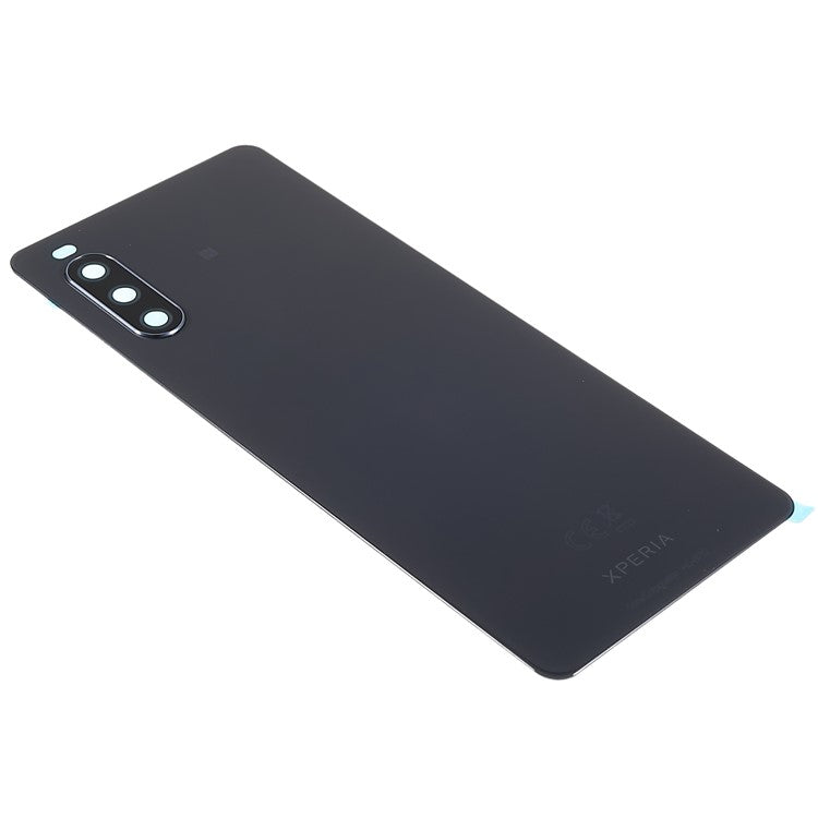 For Sony Xperia 10 III 5G OEM Battery Housing with Adhesive Sticker + Camera Lens Cover - Black
