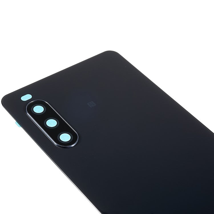 For Sony Xperia 10 III 5G OEM Battery Housing with Adhesive Sticker + Camera Lens Cover - Black