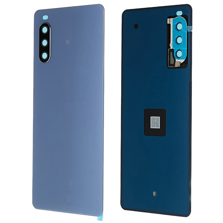 For Sony Xperia 10 III 5G OEM Battery Housing with Adhesive Sticker + Camera Lens Cover - Blue
