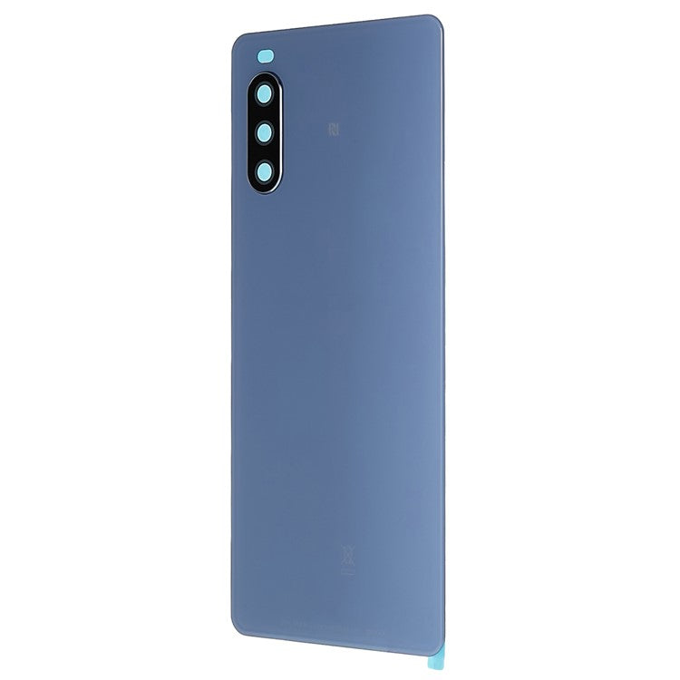 For Sony Xperia 10 III 5G OEM Battery Housing with Adhesive Sticker + Camera Lens Cover - Blue