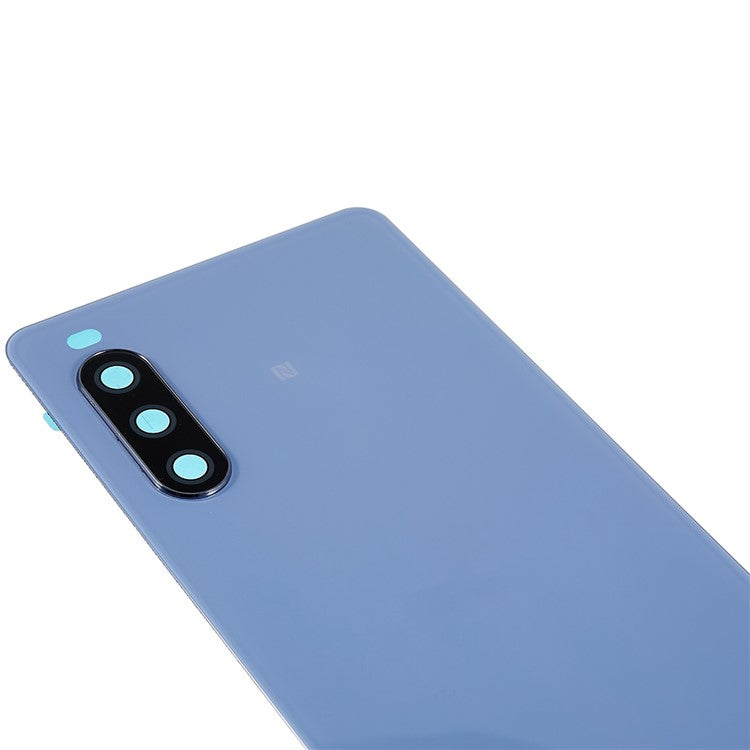 For Sony Xperia 10 III 5G OEM Battery Housing with Adhesive Sticker + Camera Lens Cover - Blue
