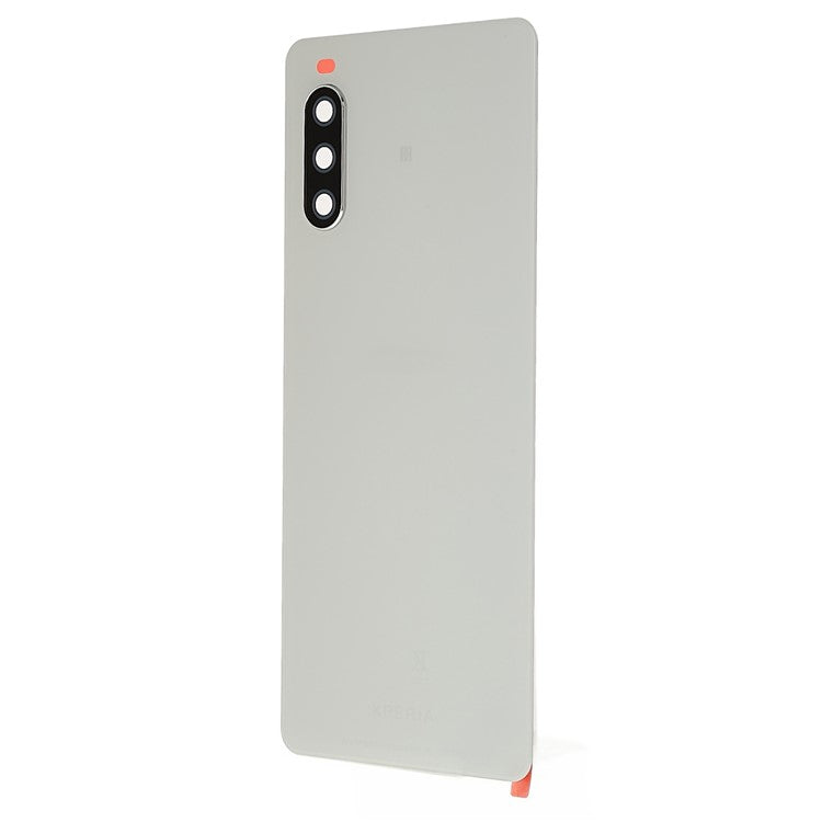 For Sony Xperia 10 III 5G OEM Battery Housing with Adhesive Sticker + Camera Lens Cover - White