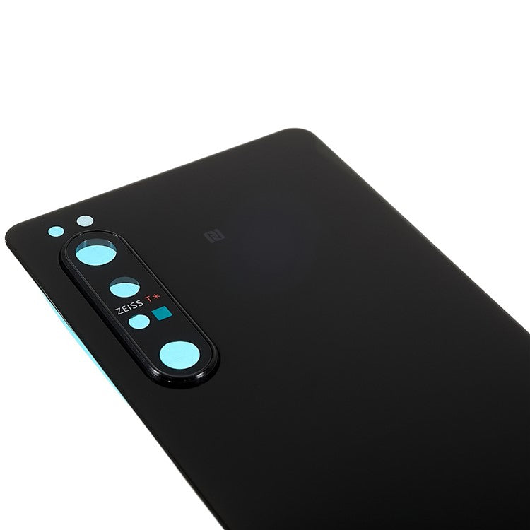 For Sony Xperia 1 II OEM Battery Housing with Adhesive Sticker + Camera Lens Cover - Black