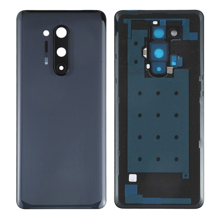 For OnePlus 8 Pro OEM Battery Housing with Adhesive Sticker + Camera Lens Cover - Black