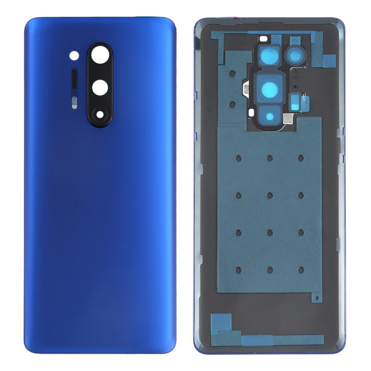 For OnePlus 8 Pro OEM Battery Housing with Adhesive Sticker + Camera Lens Cover - Blue