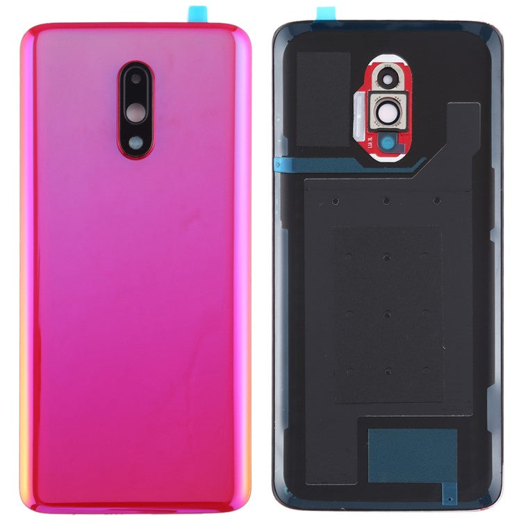 For OnePlus 7 OEM Battery Housing with Adhesive Sticker + Camera Lens Cover - Red