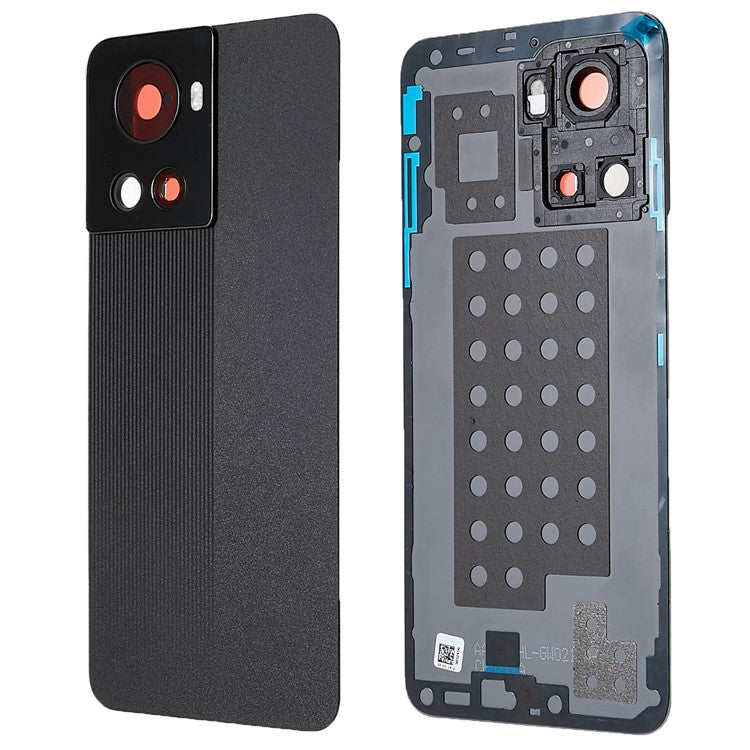 For OnePlus 10R 5G OEM Battery Housing with Adhesive Sticker + Camera Lens Cover - Black
