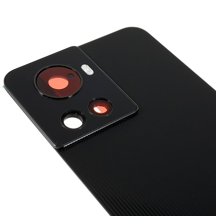For OnePlus 10R 5G OEM Battery Housing with Adhesive Sticker + Camera Lens Cover - Black