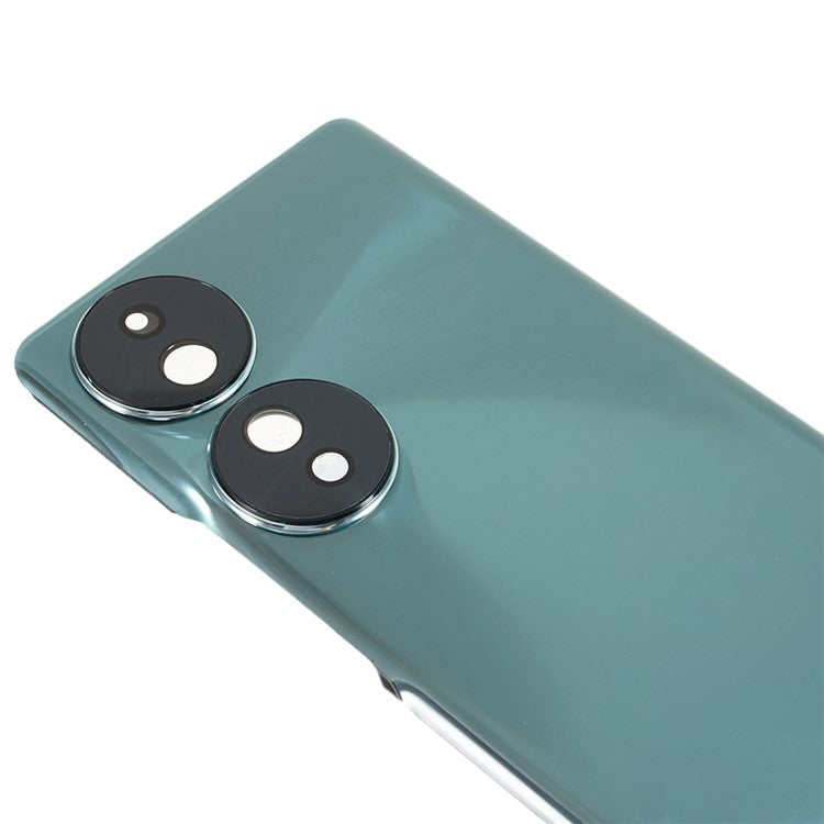 For Honor 70 5G Back Battery Housing Cover with Camera Ring Lens Cover Spare Part (without Logo) - Green