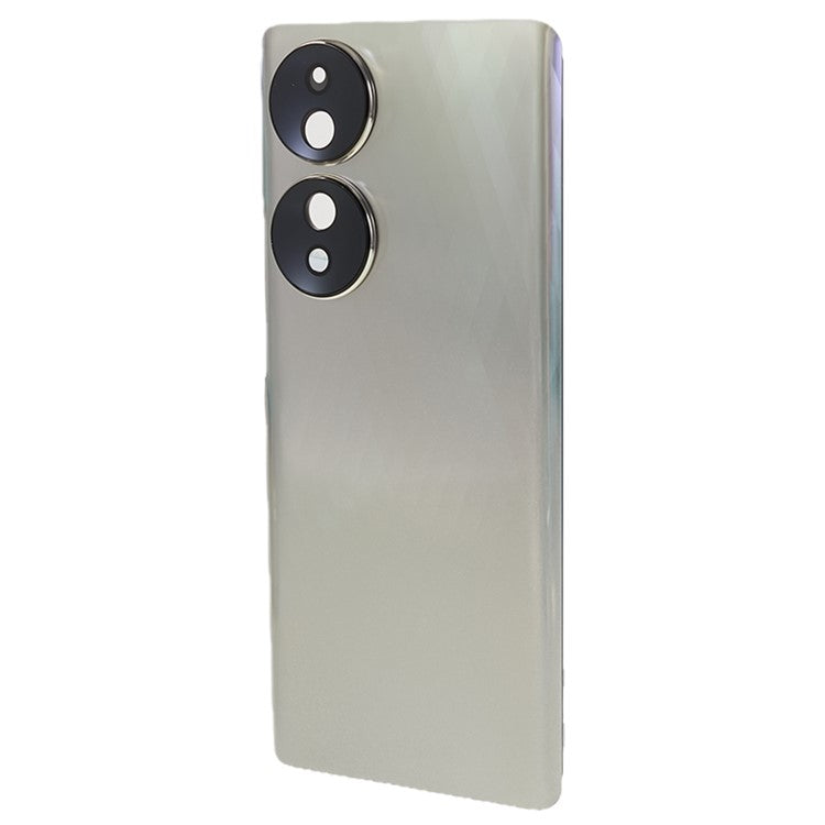 For Honor 70 5G Back Battery Housing Cover with Camera Ring Lens Cover Spare Part (without Logo) - Silver