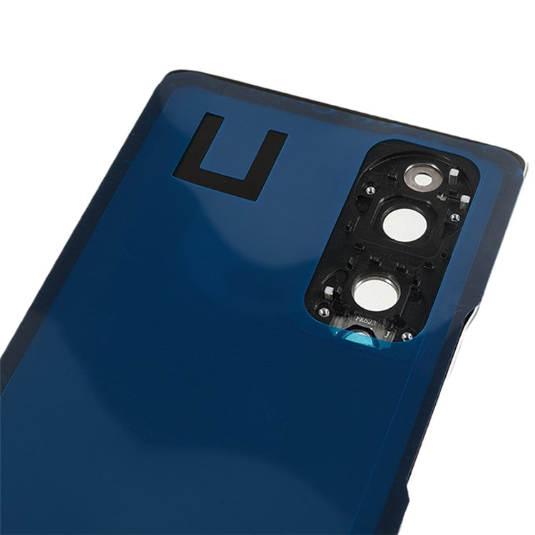 For Honor 70 5G Back Battery Housing Cover with Camera Ring Lens Cover Spare Part (without Logo) - Silver