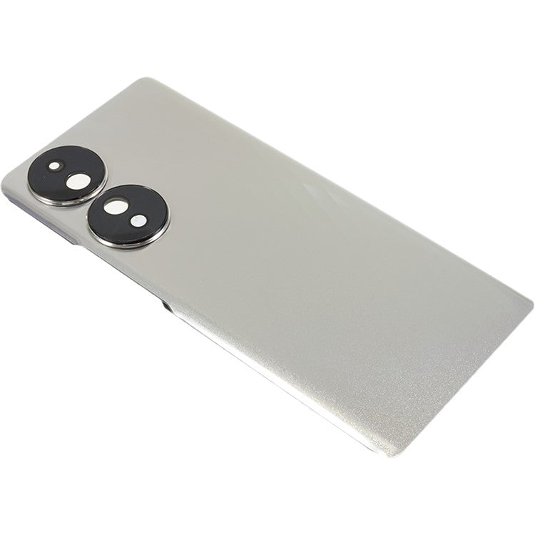 For Honor 70 5G Back Battery Housing Cover with Camera Ring Lens Cover Spare Part (without Logo) - Silver