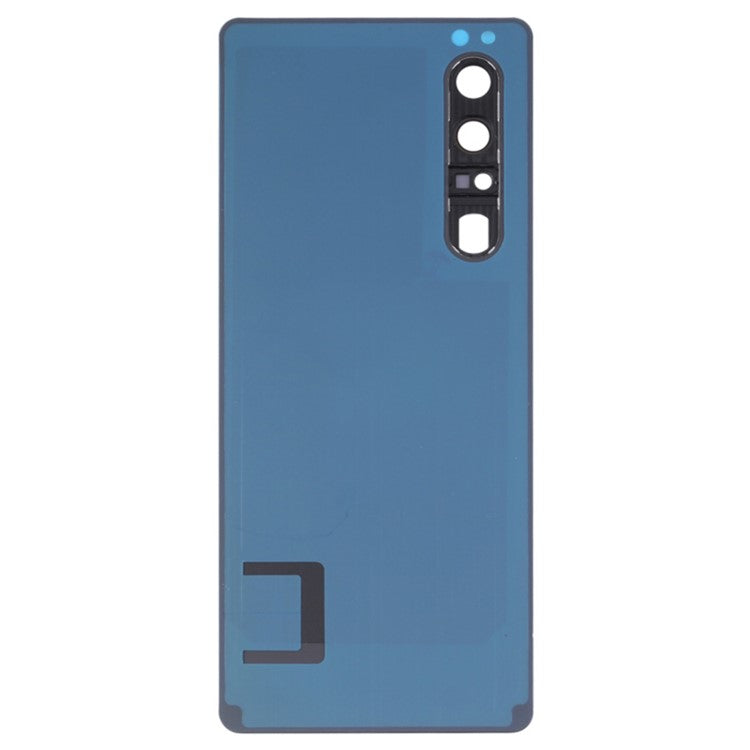 For Sony Xperia 1 III 5G OEM Battery Housing with Adhesive Sticker + Camera Lens Cover - Black