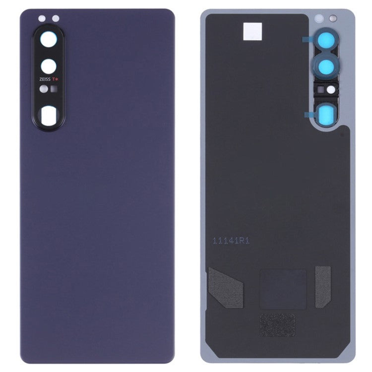 For Sony Xperia 1 III 5G OEM Battery Housing with Adhesive Sticker + Camera Lens Cover - Purple