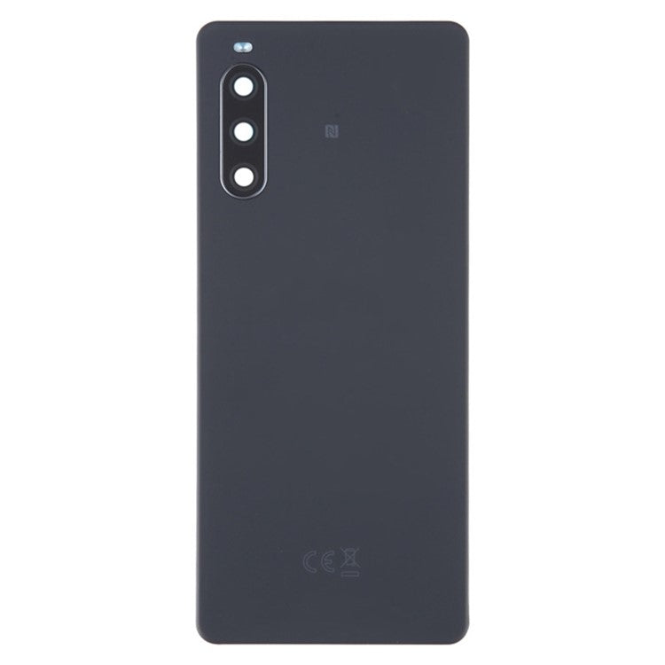For Sony Xperia 10 IV 5G OEM Battery Housing with Adhesive Sticker + Camera Lens Cover - Black