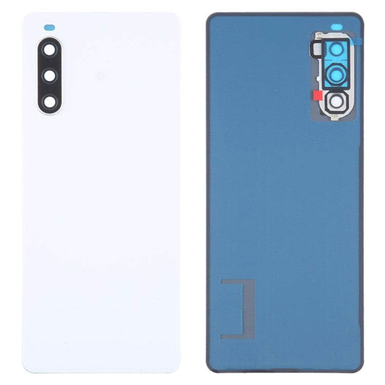 For Sony Xperia 10 IV 5G OEM Battery Housing with Adhesive Sticker + Camera Lens Cover - White