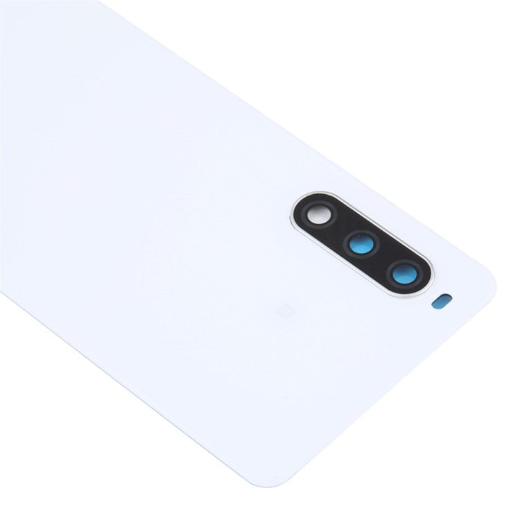 For Sony Xperia 10 IV 5G OEM Battery Housing with Adhesive Sticker + Camera Lens Cover - White
