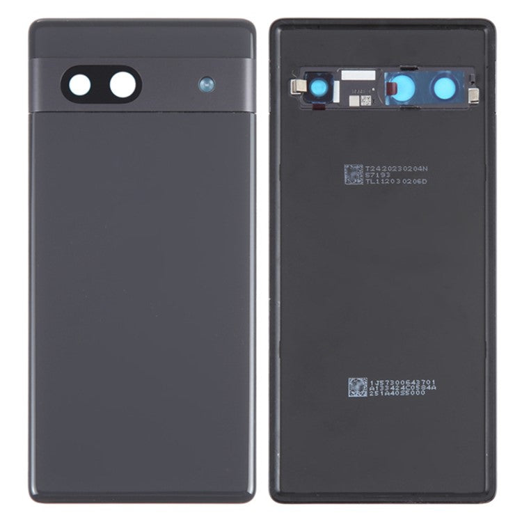 For Google Pixel 7a GWKK3 / GHL1X / G0DZQ / G82U8 OEM Battery Housing Cover Repair Part + Camera Lens Ring Cover - Black