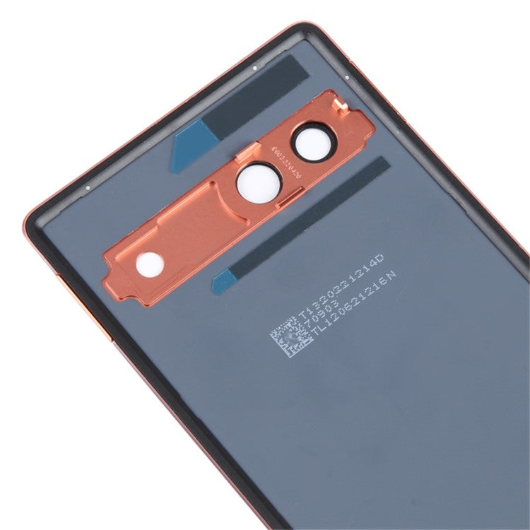 For Google Pixel 7a GWKK3 / GHL1X / G0DZQ / G82U8 OEM Battery Housing Cover Repair Part + Camera Lens Ring Cover - Orange