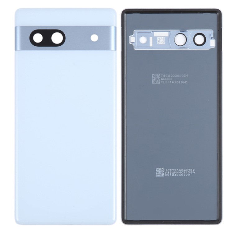 For Google Pixel 7a GWKK3 / GHL1X / G0DZQ / G82U8 OEM Battery Housing Cover Repair Part + Camera Lens Ring Cover - Blue