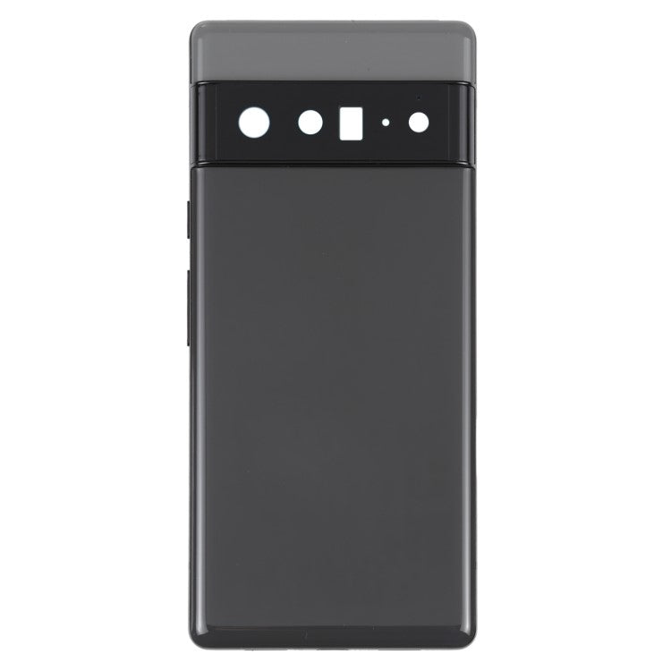For Google Pixel 6 Pro 5G OEM Back Battery Housing Cover + Middle Plate Frame Replacement - Black
