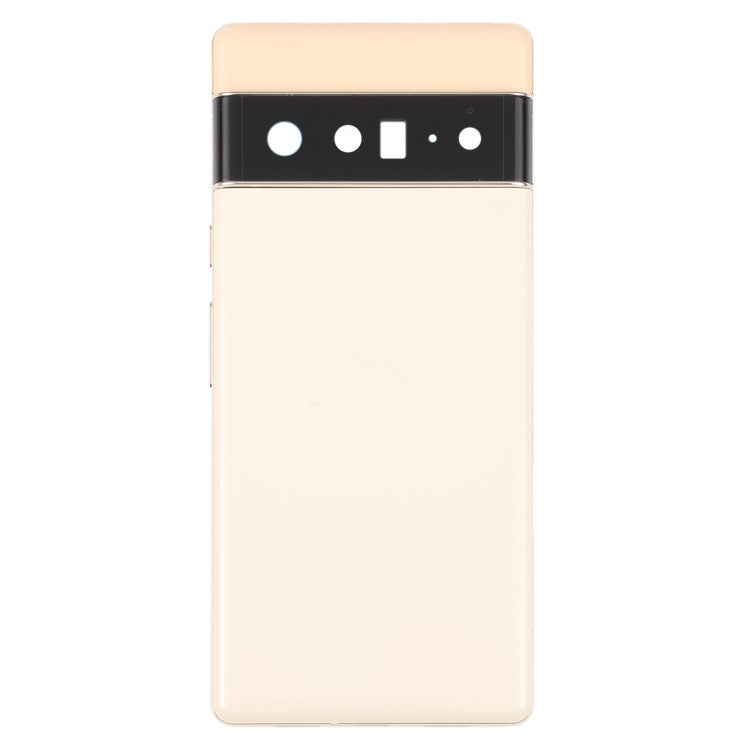For Google Pixel 6 Pro 5G OEM Back Battery Housing Cover+Middle Plate Frame Replacement - Gold