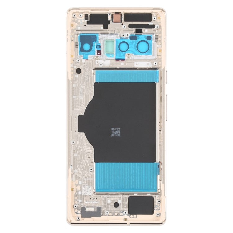 For Google Pixel 6 Pro 5G OEM Back Battery Housing Cover+Middle Plate Frame Replacement - Gold