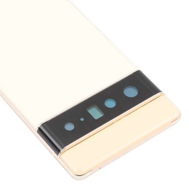 For Google Pixel 6 Pro 5G OEM Back Battery Housing Cover+Middle Plate Frame Replacement - Gold