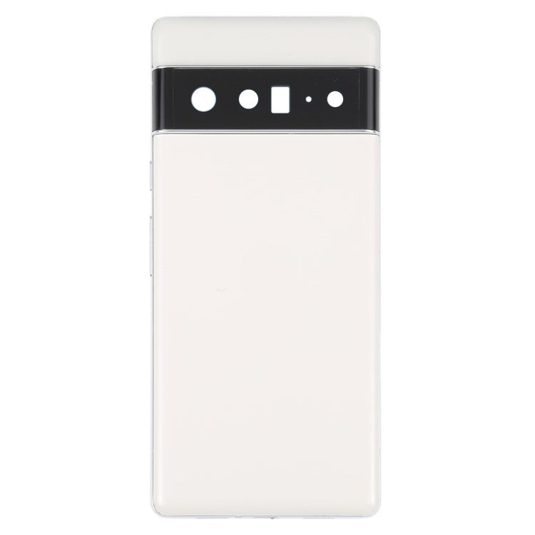 For Google Pixel 6 Pro 5G OEM Back Battery Housing Cover+Middle Plate Frame Replacement - White