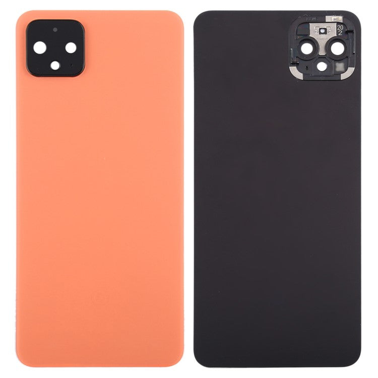 For Google Pixel 4 OEM Battery Back Cover Rear Door Housing Replacement with Camera Lens Ring Cover - Orange